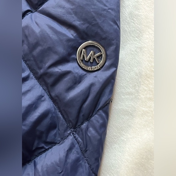 Michael Kors Packable Down Fill Dark Blue Puffer Coat Long Winter Jacket Size XS - Picture 7 of 16